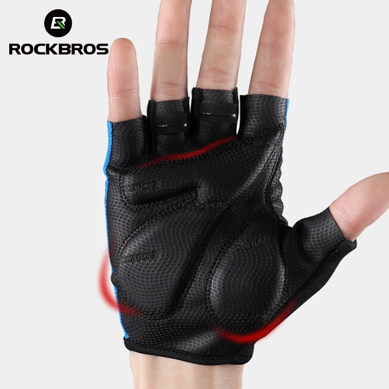 Rockbros دراجة دراجة قفازات نصف fingger صدمات تنفس الرجال النساء الصيف الملابس الرياضية الدراجات الجبلية mtb