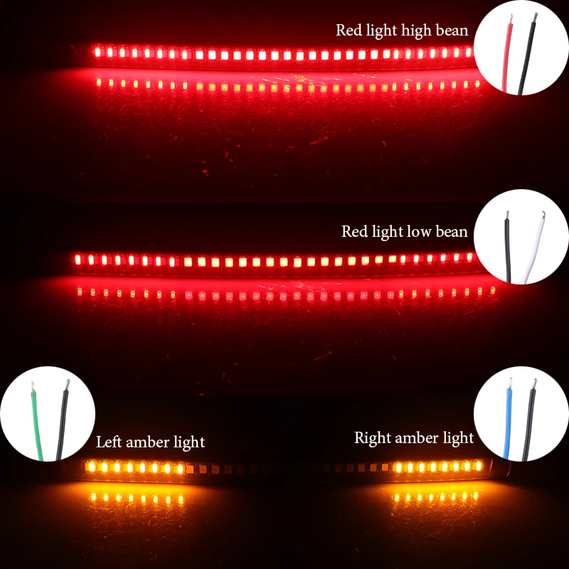 4 режима moto rcycle светодиодный мото Гибкая полоса светильник задний тормоз Стоп сигнал поворота светильник номерной знак светильник moto rcycle аксессуары