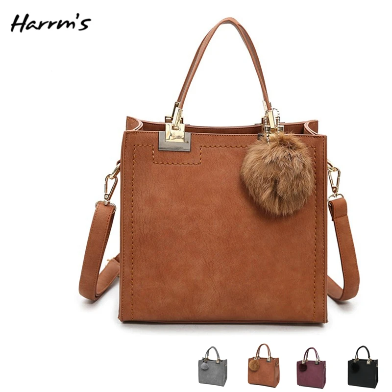 

2018 New Free shipping Women Casual Tote Shoulder Bag Female PU Handbag Fashion Messenger Bag Trend Hairball Ornaments Flap Gift