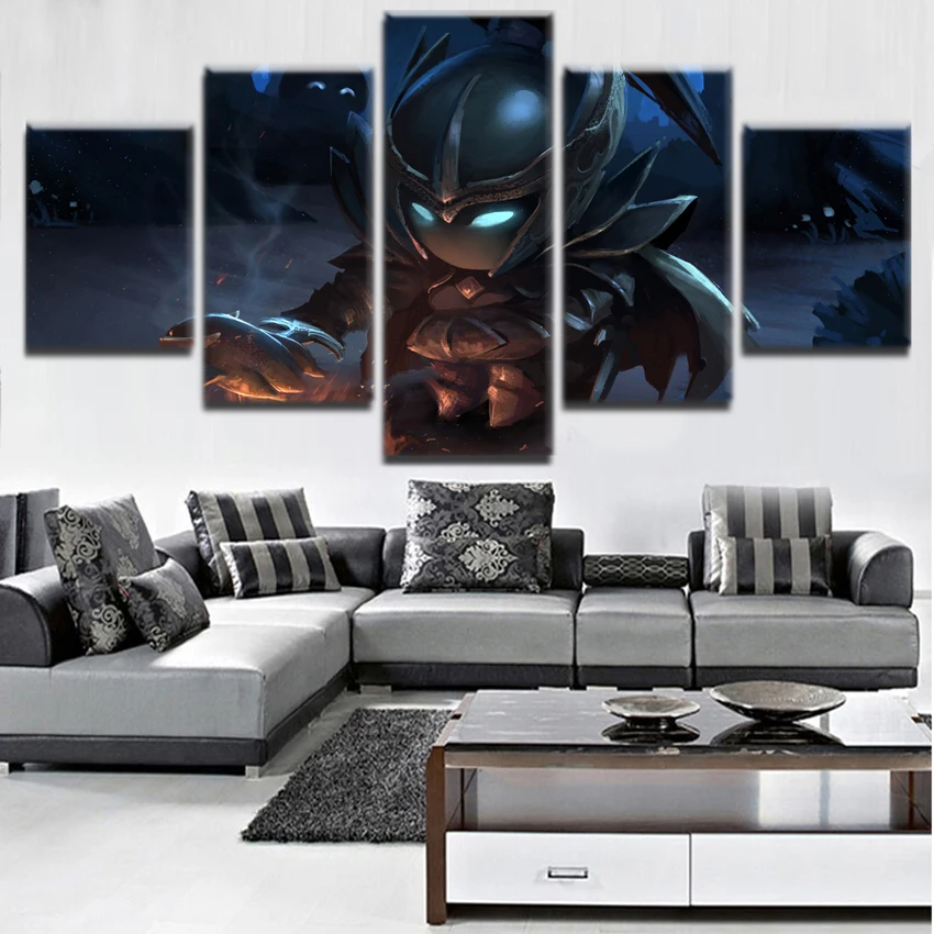 5 Pieces DotA 2 Fire Night Phantom Assassin Warrior Wall Art Poster Modern Canvas Print Game Painti