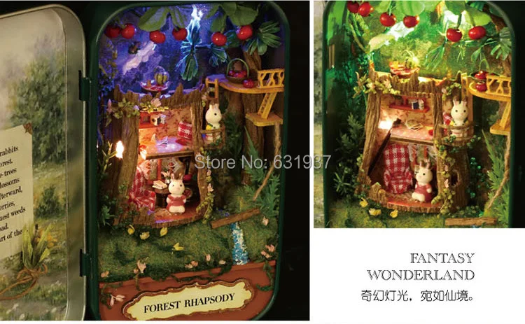 Doll House Diy miniature Wooden Puzzle Dollhouse miniaturas Furniture Toy House Doll For Birthday Gift Box Theatre Trilogy