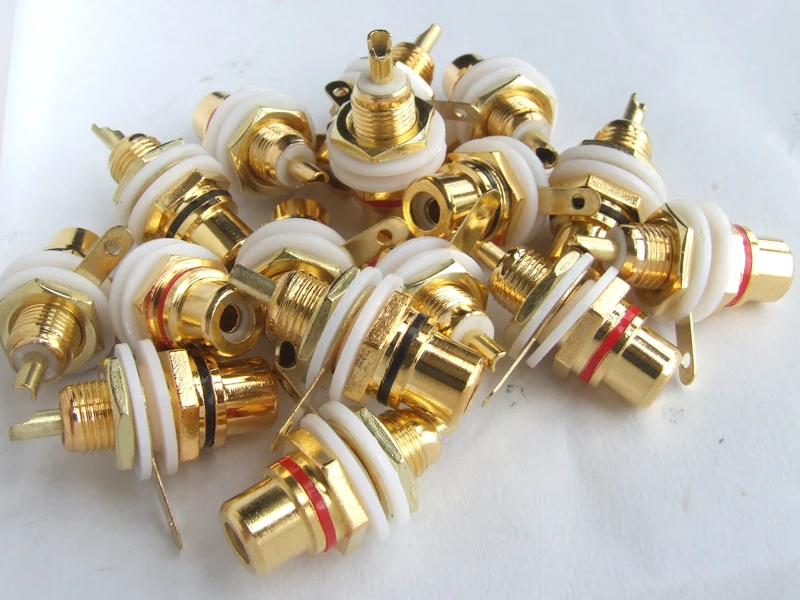 

20PCS Gilt RCA Jack Socket for CCTV Chassis Welding Audio Video Power Amplifier
