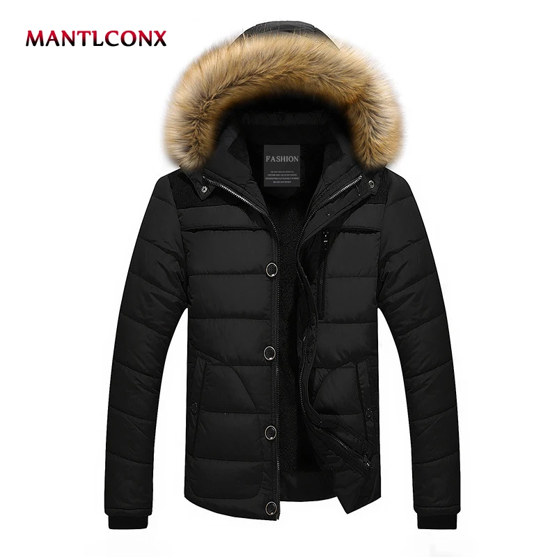 MANTLCONX мужские зимние теплые куртки пальто толстый хлопок мужские повседневные модные парки Большие размеры куртки Jaqueta верхняя одежда мужское пальто