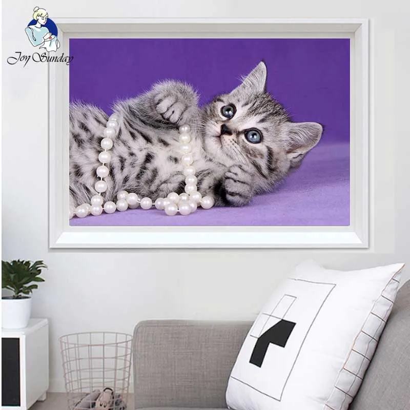 

JOY SUANDAY New Handicraft Cat 5D Diy Diamond Painting Cross Stitch Animal Diamond Embroidery Mosaic European Home Decor 9