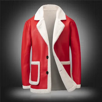 

Famouse Designer England Big Size 4XL RED Black Men Winter Coats Top Brand Men Leather Jacket Fleece Zipper Male Faux Leather