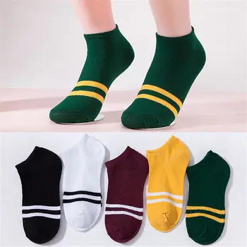 

Colorful Stripe Invisible Short Boat Socks Woman Sweat Summer Comfortable Cotton Girl Women's Ankle Low Female dropship