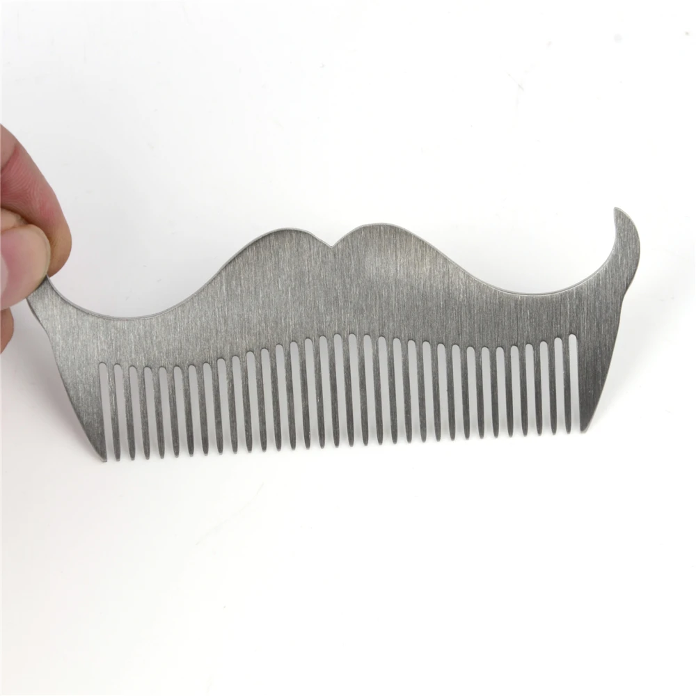 Mustache Cut Modeling Template Carding Tool Mustache Brush Comb Stainless Steel Comb Beard