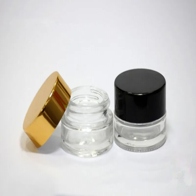 5g 6Pc Empty Glass Jar With Aluminium Lid Travel Refillable Cosmetic