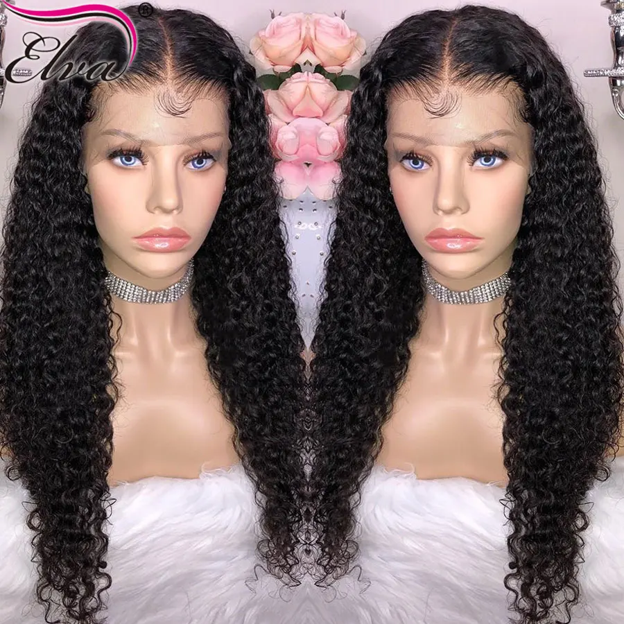 Elva Hair 360 Lace Frontal Wig For Black Women Brazilian Curly Lace 