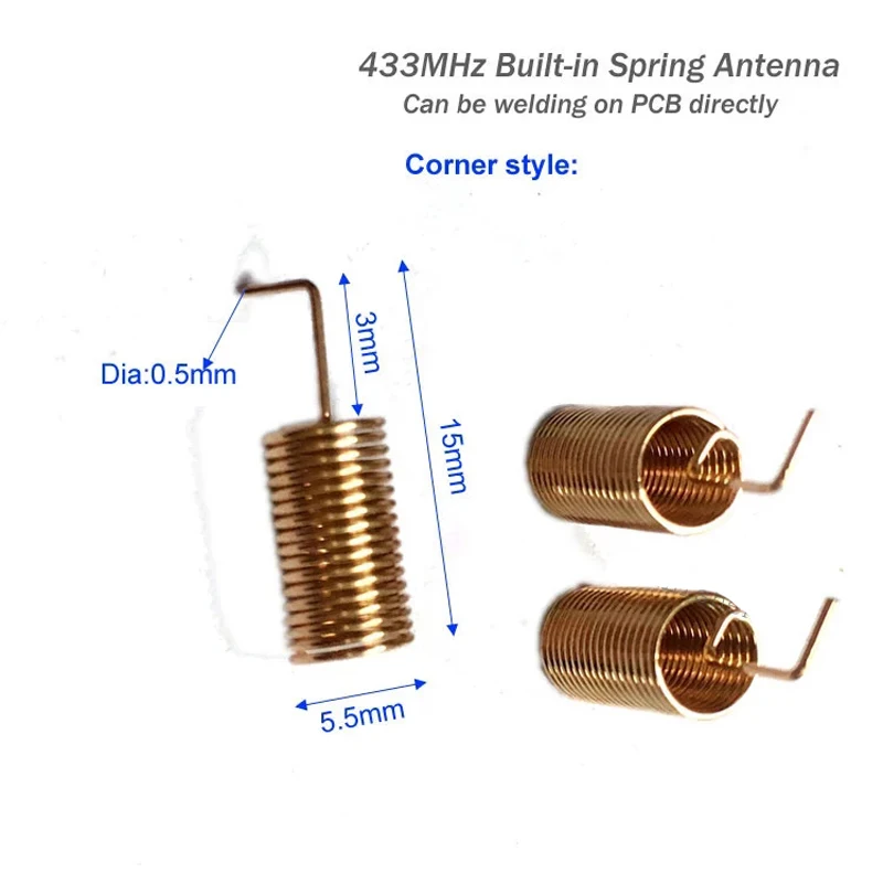 433MHZ 2dbi локоть пружинная антенна 100 шт/партия 433MHZ медная спиральная катушка проволочная антенна 433 антенна материнская плата сварка