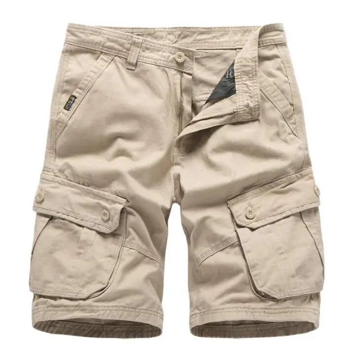 

2019 Summer Mens knee Length Cotton Army Cargo Shorts Men Casual Shorts multi-pocket loose shorts Bermuda Trousers dropshipping