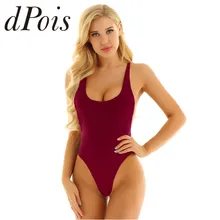 Женский цельный Регулируемый плечевой ремень глубокий u-образный вырез открытая спина со съемными мягкими купальниками пляжный Монокини Купальный Костюм