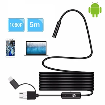 

8MM Endoscope Camera 1080P HD USB Endoscope with 8 LED 1/2/5M Cable Waterproof Inspection Borescope for Android PC