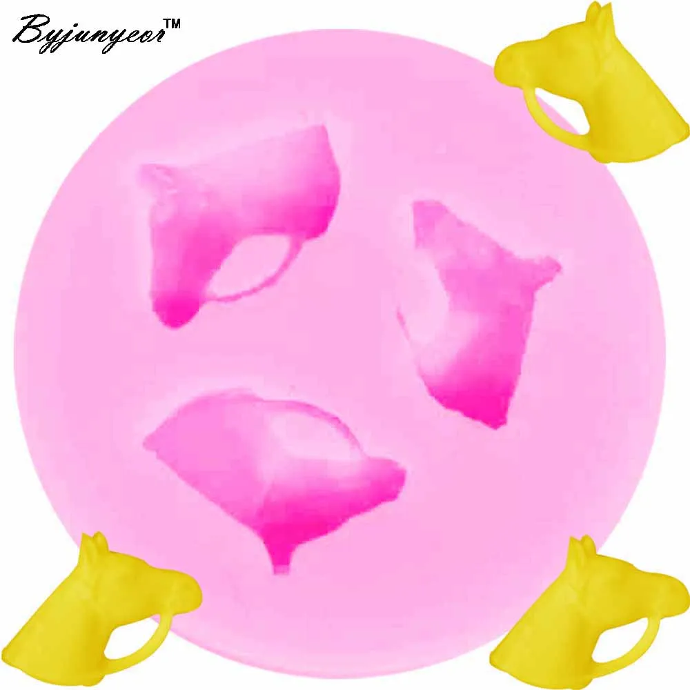 Byjunyeor Horse Head UV Resin Silicone Mold Fondant Chocolate Candy Lollipop Crystal Epoxy Soft Clay Bake Tools m731 | Дом и сад