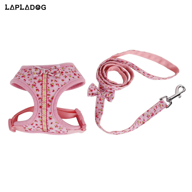 LAPLADOG Small Dog Chest Strap Cute Flower Print Pet Dogs Vest