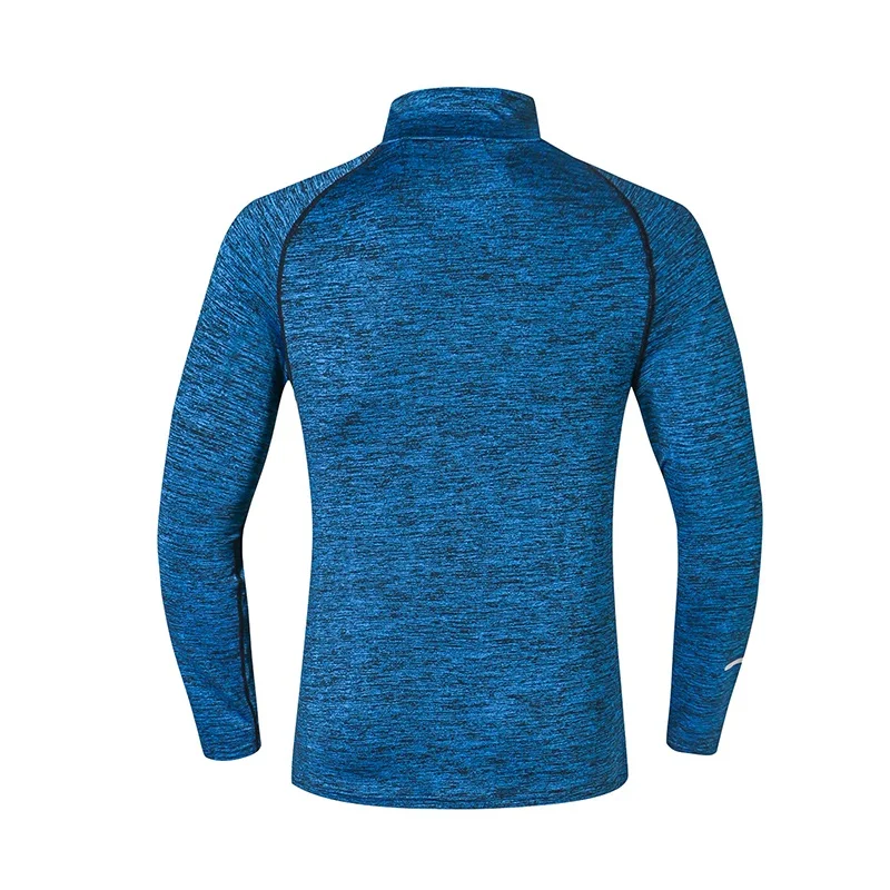 Для мужчин спортивный свитер рубашка Спортивная футболка спортивный свитер длинный рукав стрейч плотный воротник беговой свитер для бега Топ Быстросохнущий