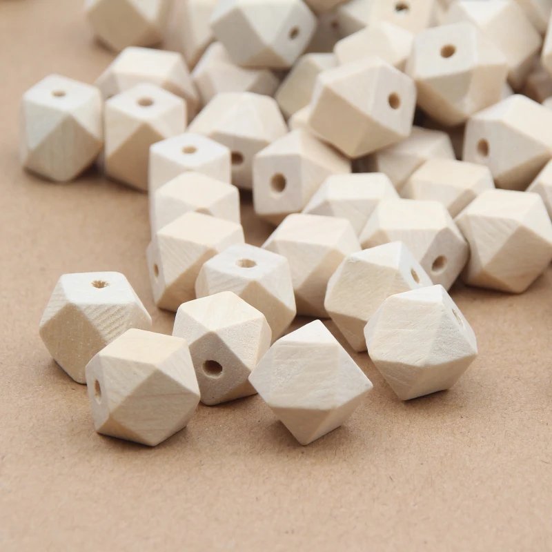 

Natural Wood Unfinished Geometric Beads Wood Teething for Baby DIY Pacifier Clip Jewelry Making Wooden Spacer Beading Bead