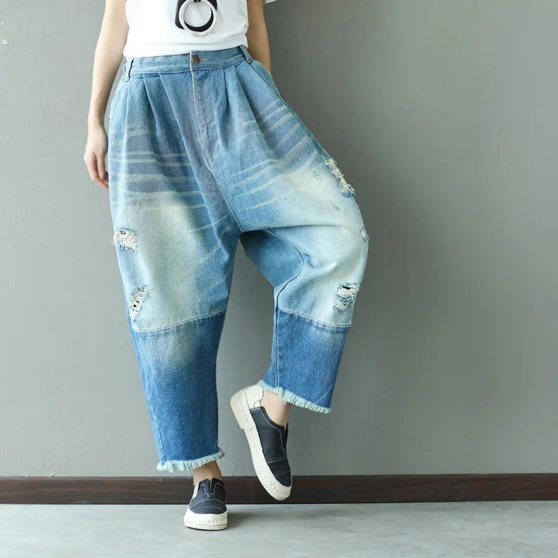 Size Casual Washed Carrot Pants 