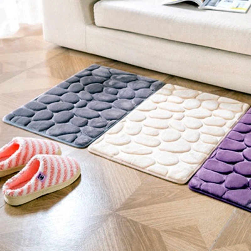 

Coral Fleece Bathroom Memory Foam Rug Kit Toilet Pattern Bath Non-slip Mats New