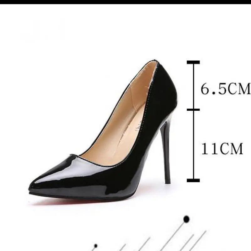 Drop Ship Woman High Heels Pumps 11cm Tacones Pointed Toe Stilettos Talon Femme Sexy Ladies Wedding Shoes Black Heels