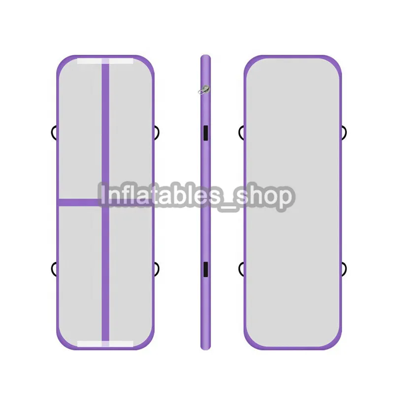 Надувные гимнастические воздушные дорожки Tumbling Йога надувной батут трек для домашнего использования гимнастические упражнения тхэквондо Чирлидинг 1 м* 0,6 м - Цвет: purple cross line