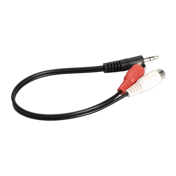 N30 audio adapter kabel 3,5 mm jack plug naar 2x RCA jack stereo Y adapter RCA-connector chinch laptop tablet smartphone 30cm