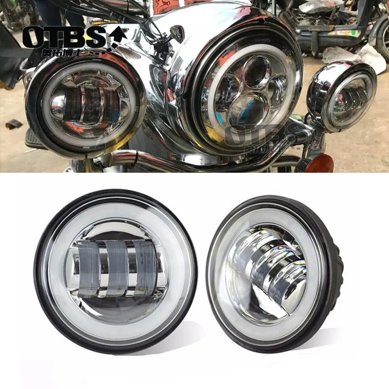 OTBS 7 дюймовая светодиодный ная фара 4 5 дюйма Противотуманные фары для Harley Ultra Classic