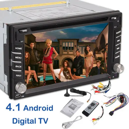 Android 4.2 Carro PC DVD Player Double Din 2 Wi-fi GPS sentou Navegação Rádio Estéreo Do Carro DVD Player Capacidade DVB-T ISDB-T Digital TV