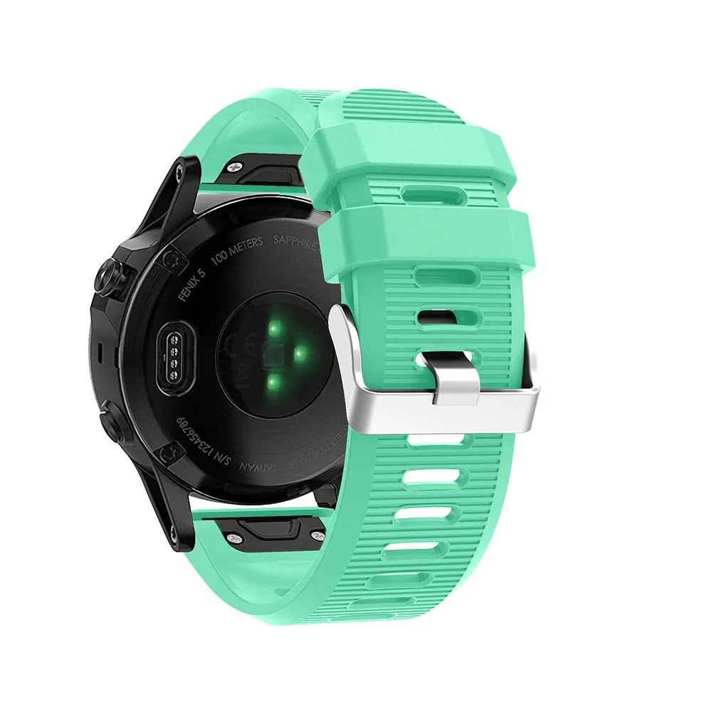 26 мм Quick Release ремешок для смарт-часов Garmin Fenix 5X/3/3HR Band спортивный силиконовый ремешок отлично подходит для Garmin D2 Bravo часы в авиационном стиле gps - Цвет: Mint green