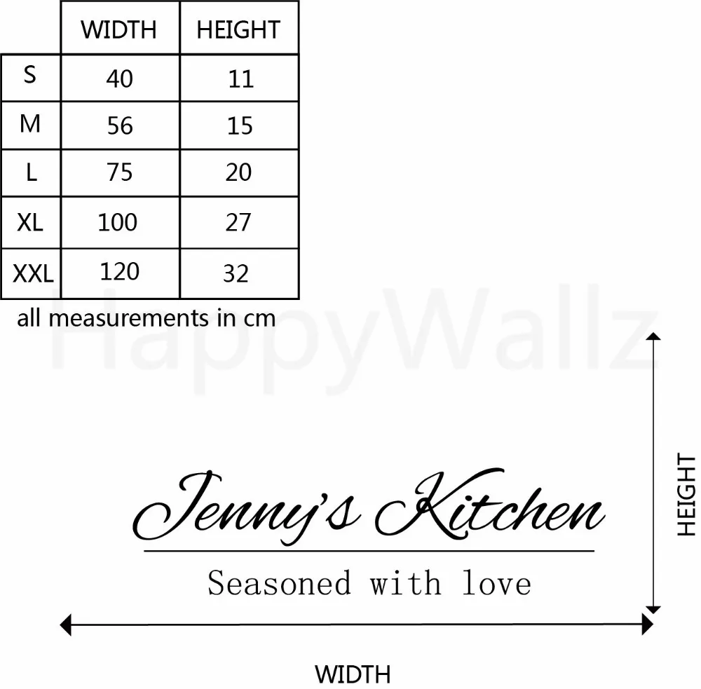 Custom Name Kitchen Wall Sticker DIY Family Kitchen Name Wall Decal Vinyl Wall Lettering For Kitchen C66
