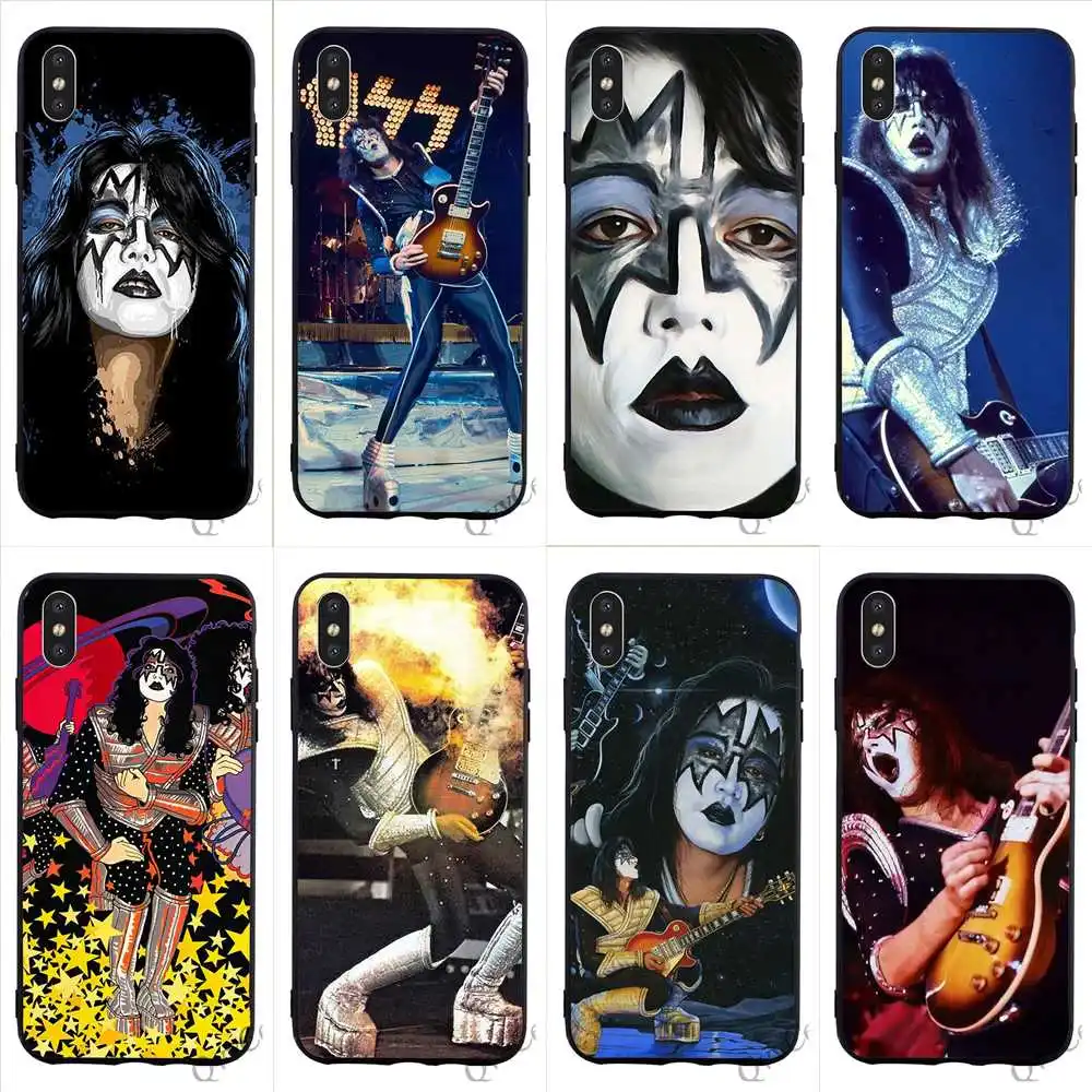 

Print Ace Frehley Phone Case for iPhone 5 Cover XR X 7 8 Plus 6 6S 5S SE Xs Max Soft