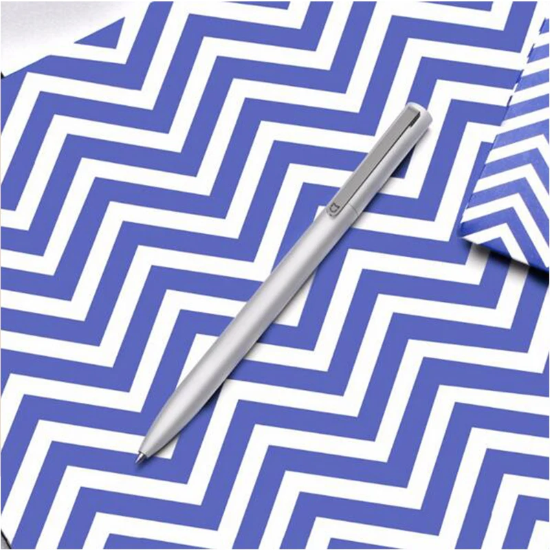 [1 металлическая ручка+ 3 синие чернила] Xiaomi Mijia металлический знак ручка+ OEM замена чернил синий