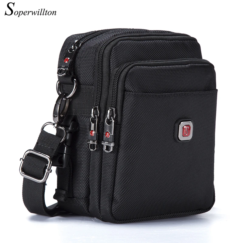 Baratos Soperwillton bolso hombre marca bolso bolsa de mensajero de los hombres bolsas Wateproof alta calidad Oxford 1680D cremallera Crossbody para hombre #1052