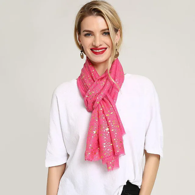 New Fashion Spring Summer Scarves Women 2018 Gilding All match Female