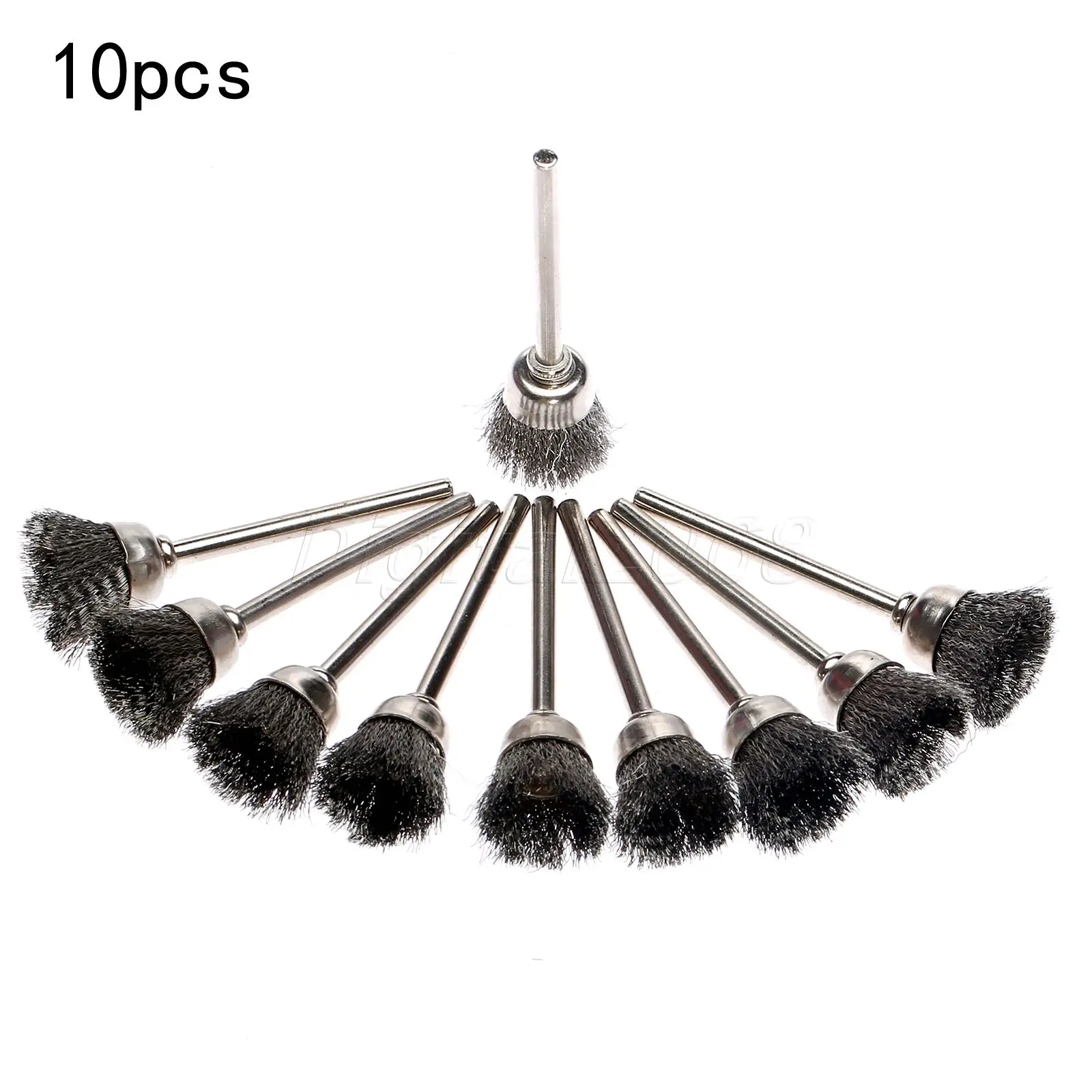 New Arrival 10pcs/lot Sliver Steel Wire Cup Brush Brushes Fit Dremel