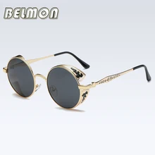 Steampunk Goggles Polarized Sunglasses Women Men Brand Designer Vintage Sun Glasses Ladies For Male Female Retro RS134