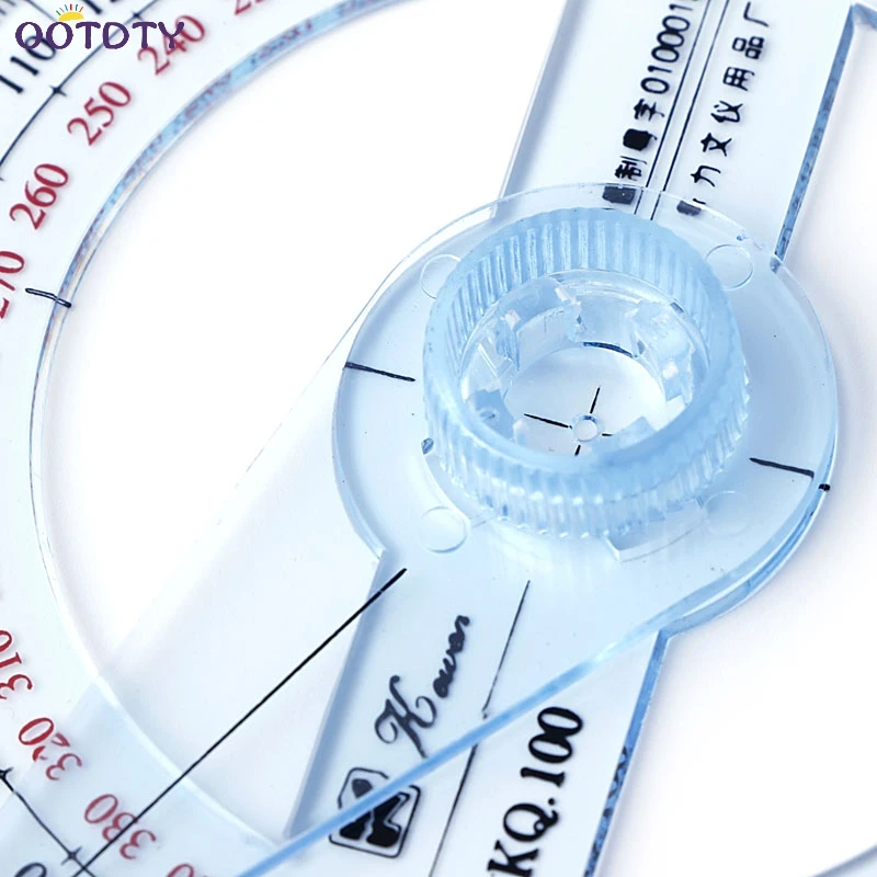 Plastic 360 Degree Protractor Ruler Angle Finder Swing Arm School Office Tool-TwTh