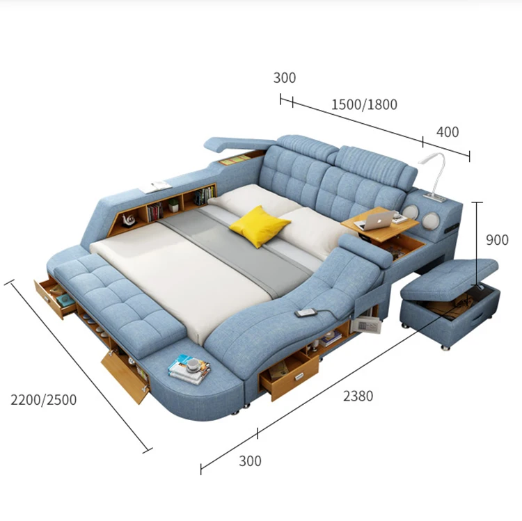 Шэньчжэнь cbmmart серая ткань кровать, новейшая двуспальная кровать дизайн мебель