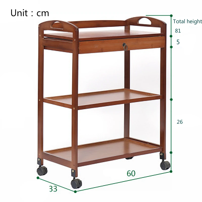 Ретро деревянная тележка для салона красоты прочная барбершоп многофункциональная тележка Бытовая полка передвижная тележка с выдвижными ящиками - Цвет: H