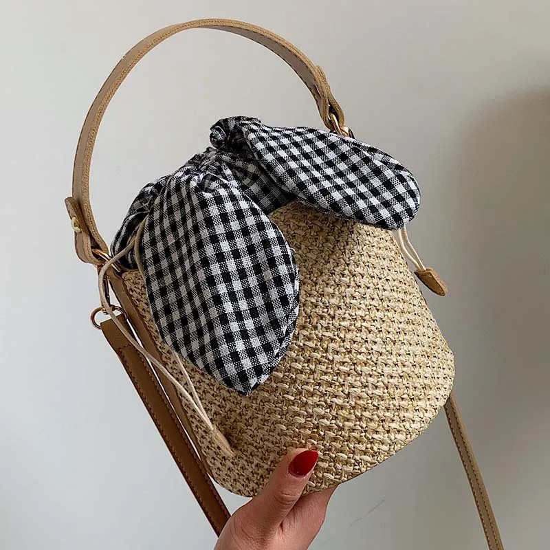 

Women Handmade Straw Bag Large-capacity Fashion Bucket Bag Ladies Shopping Handbag Summer Beach Shoulder Bag New 2019