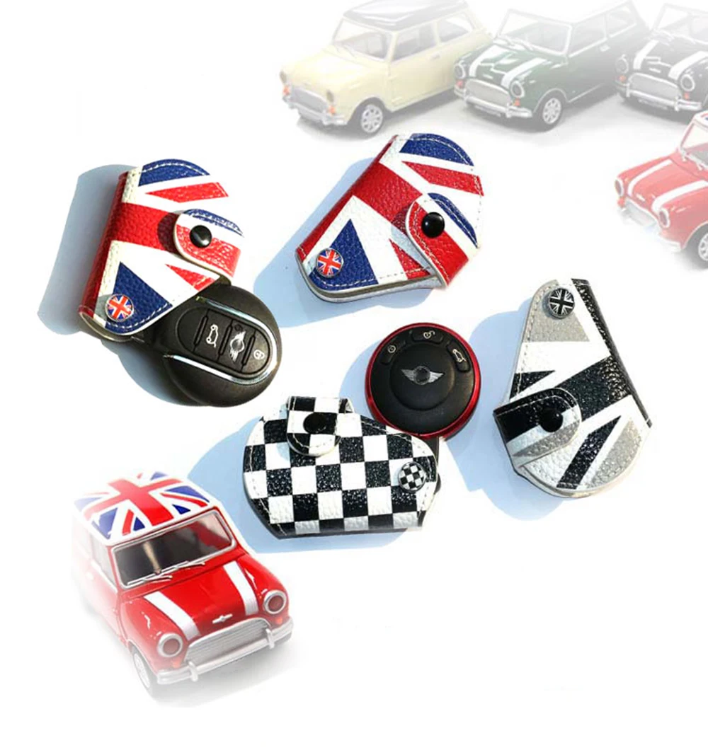Кожаный чехол для ключей Union Jack, чехол-кошелек, брелок для Mini Cooper R55 R56 R60 R61 F54 F55 F56 F57 F60, автомобильные аксессуары