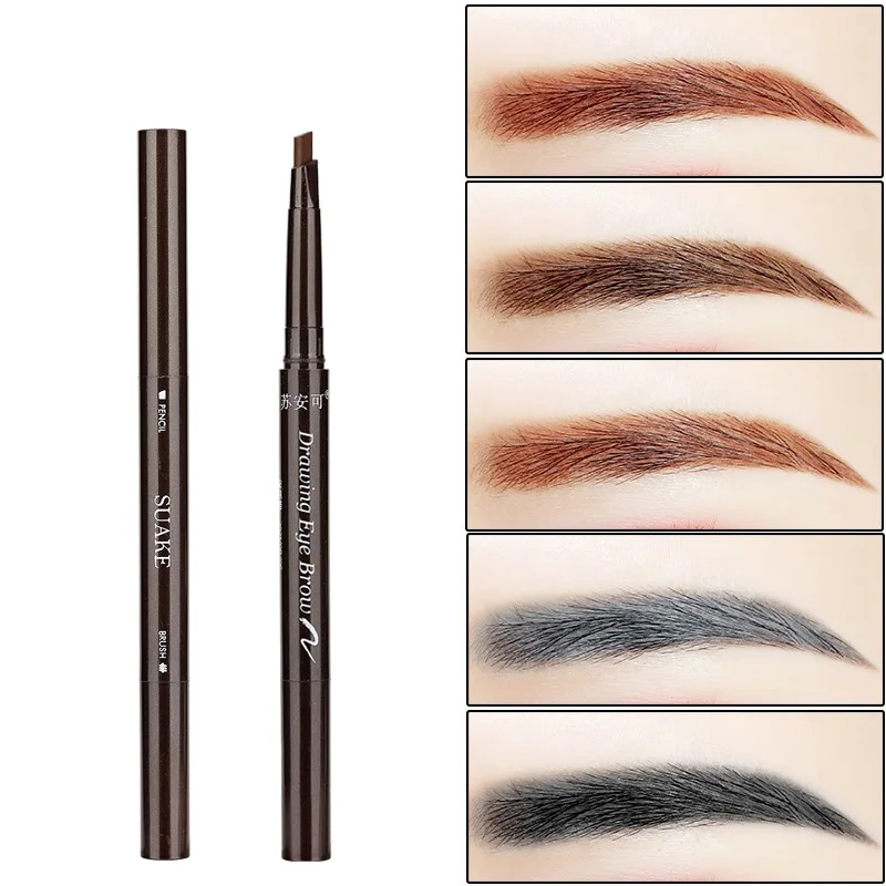 

Natural Long Lasting Paint Eyebrow Pencil with Brow Brush Waterproof Black Brown Automatic Makeup Cosmetic Tool