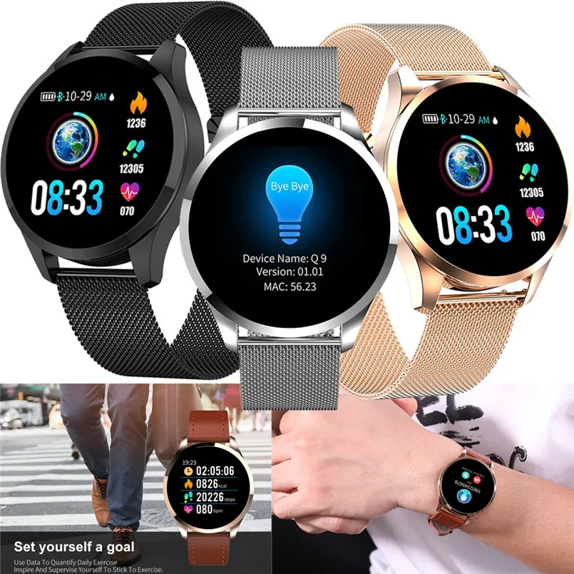 Q9 Smart Watch 1.22 Inch Color Screen Women Blood Pressure Heart Rate Monitor Smart Watch Fitness Tracker IP67 Bluetooth 40MR2709