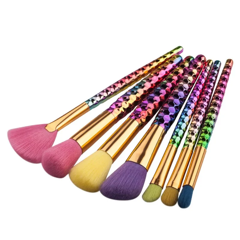 

Pro Cosmetic Brushes Soft Hair Make Up Brushes Set Foundation Eye Shadow Blusher Cosmetic Concealer Brushes Beauty Tools 7PCS