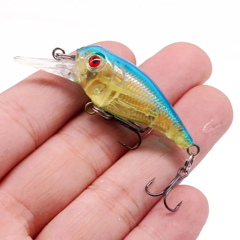 1PCS Laser Crank Fishing Lure 5CM 5.7G Hard Bait Artificial Wobblers Fake Bait Carp Bass Crankbait Fly Fishing Accessories