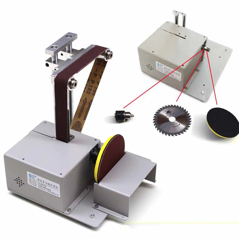 Electric Belt Sander Mini Ponceuse Multi function Cutting Machine Table Saw DIY Woodworking