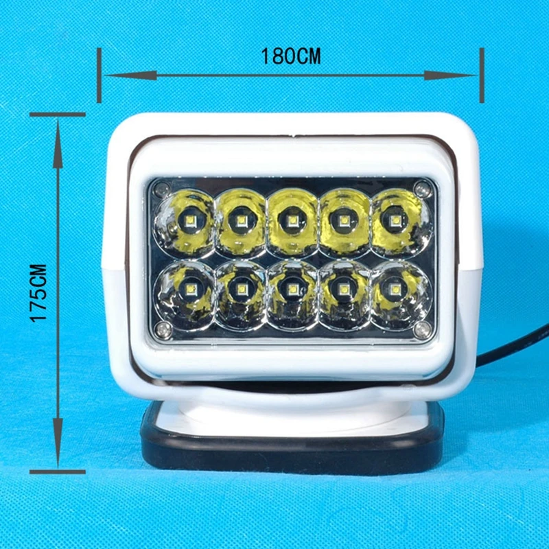 Marlaa 7 дюймов светодиодный прожектор с дистанционным управлением " 50 Вт светодиодный жгут проводов контрольные лампы для грузовиков SUV лодка морские прожекторы