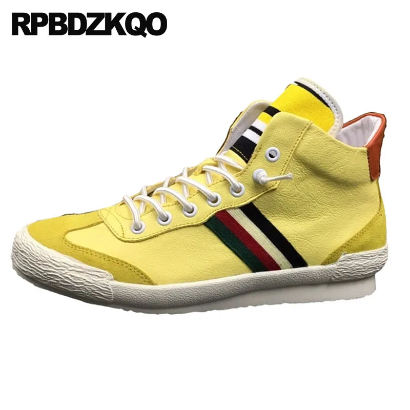Zapatos Europeo Zapatillas Estrellas Alta Negro Amarillo Hip amarillo La Genuino Los Pisos Lujo Italia Hop Las Real blanco Cuero Deporte De Hombres Skate Marca twtRX8q