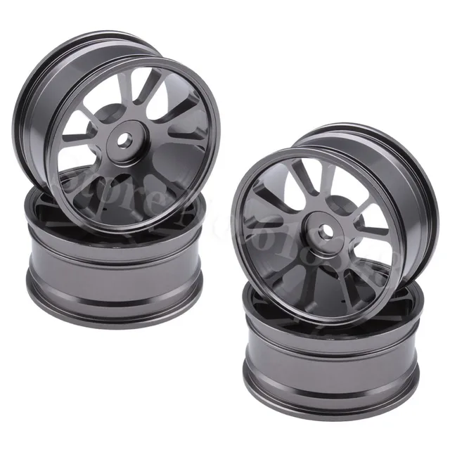 Best Price 4 Pieces 26mm 1/10 RC On Road Aluminum Alloy Wheel Rims 12mm Hex Hub Diameter:52mm CNC For Remote Control Car Spare Parts