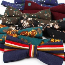 Мужской хлопчатобумажный галстук-бабочка в британском стиле винтажный цветочный принт регулируемый галстук-бабочка смокинг для жениха Свадебная вечеринка